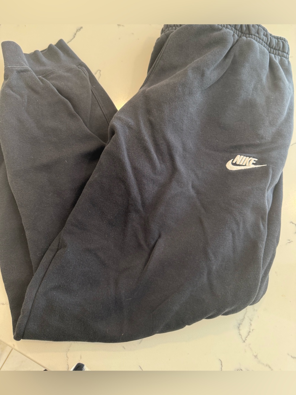 Nike Black Track Joggers with White Swoosh